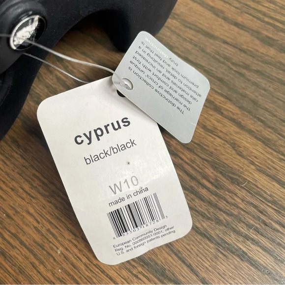 NWT Crocs Cyprus Slide Heels Strappy Sandals Black - Picture 5 of 14